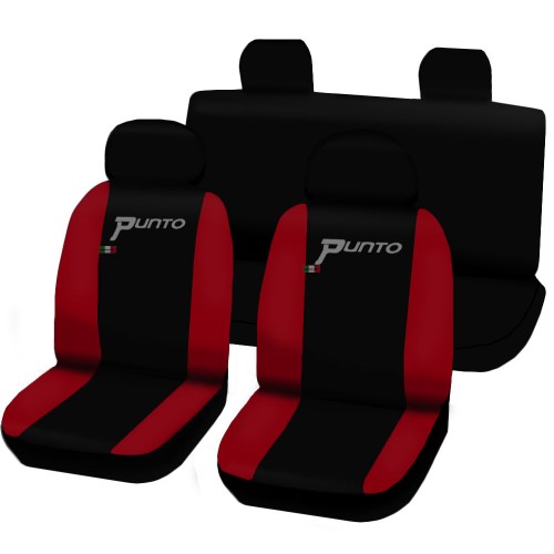 Coprisedili Compatibili Per Grande Punto 5 Porte Nero - Rosso